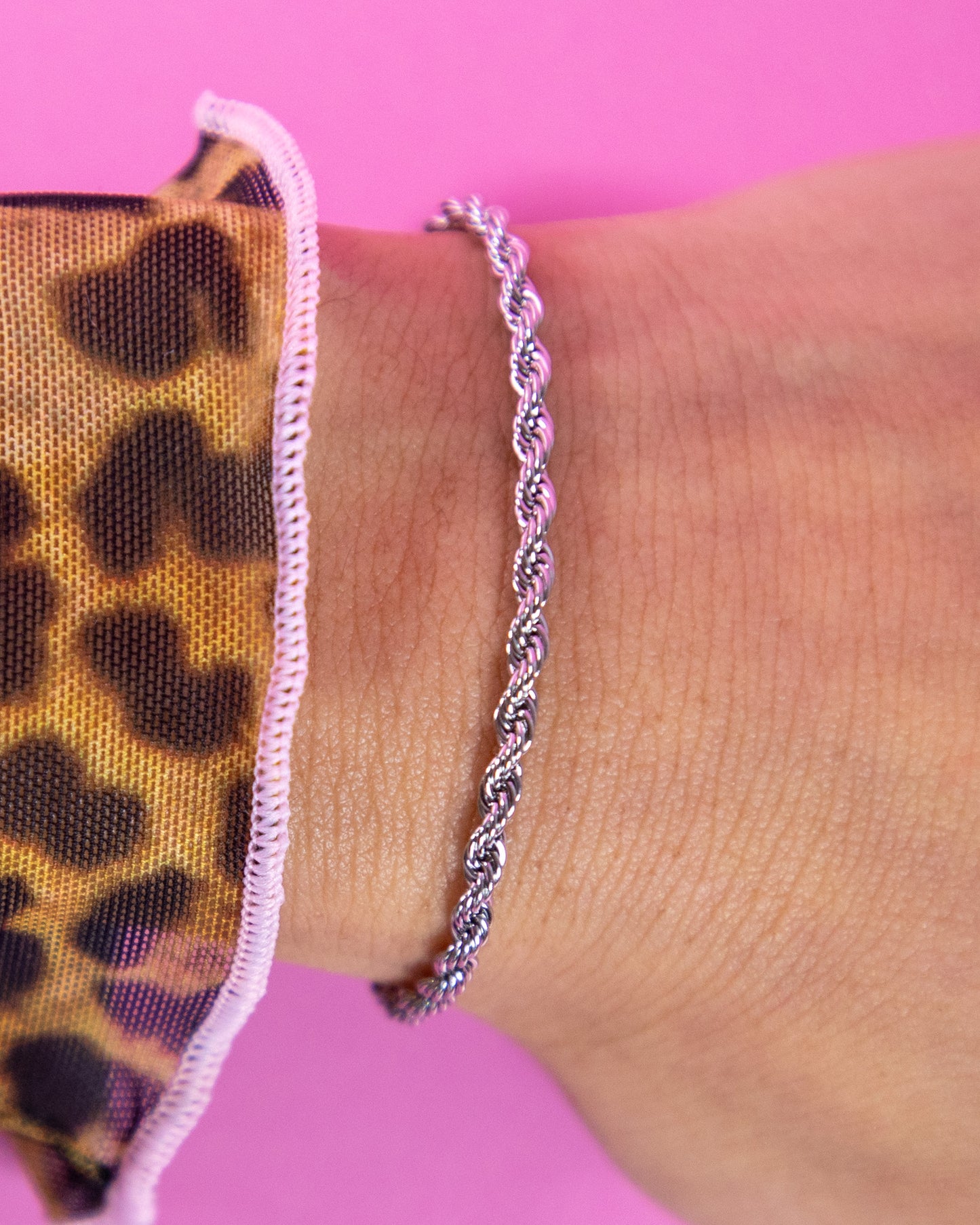 Twisted Rope Bracelet Silver