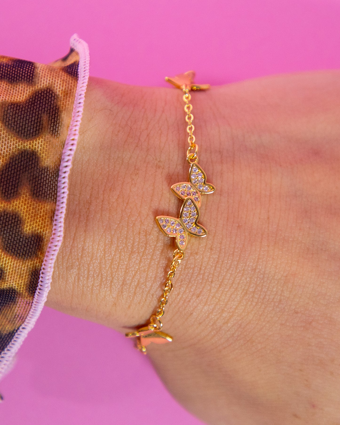 Butterfly Crystal Bracelet Gold