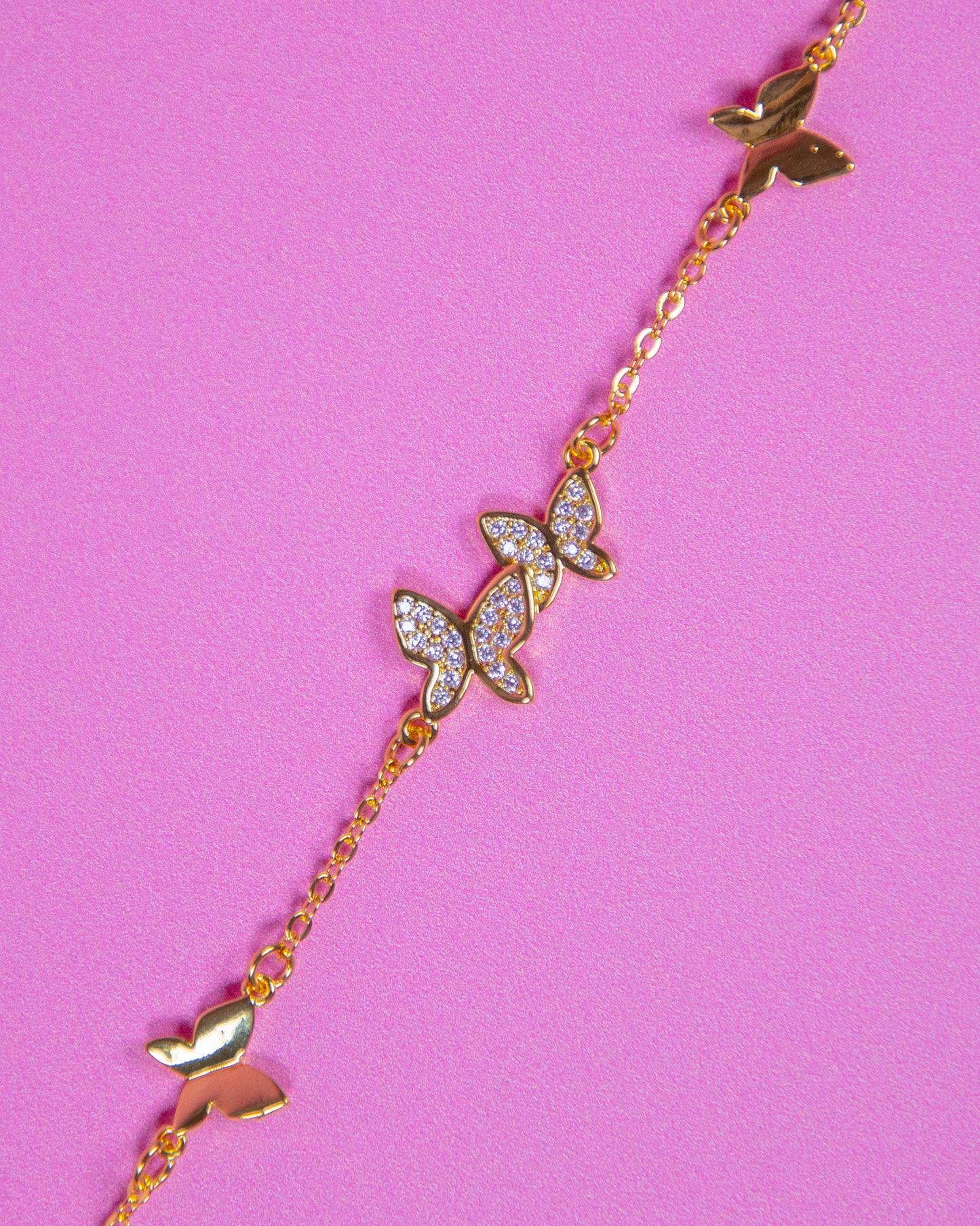 Butterfly Crystal Bracelet Gold