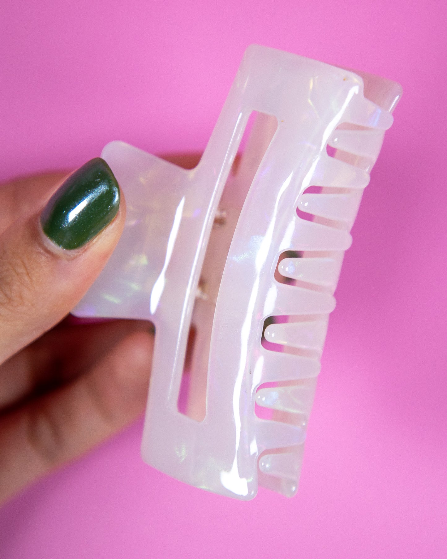 Cut Out Hair Clip White