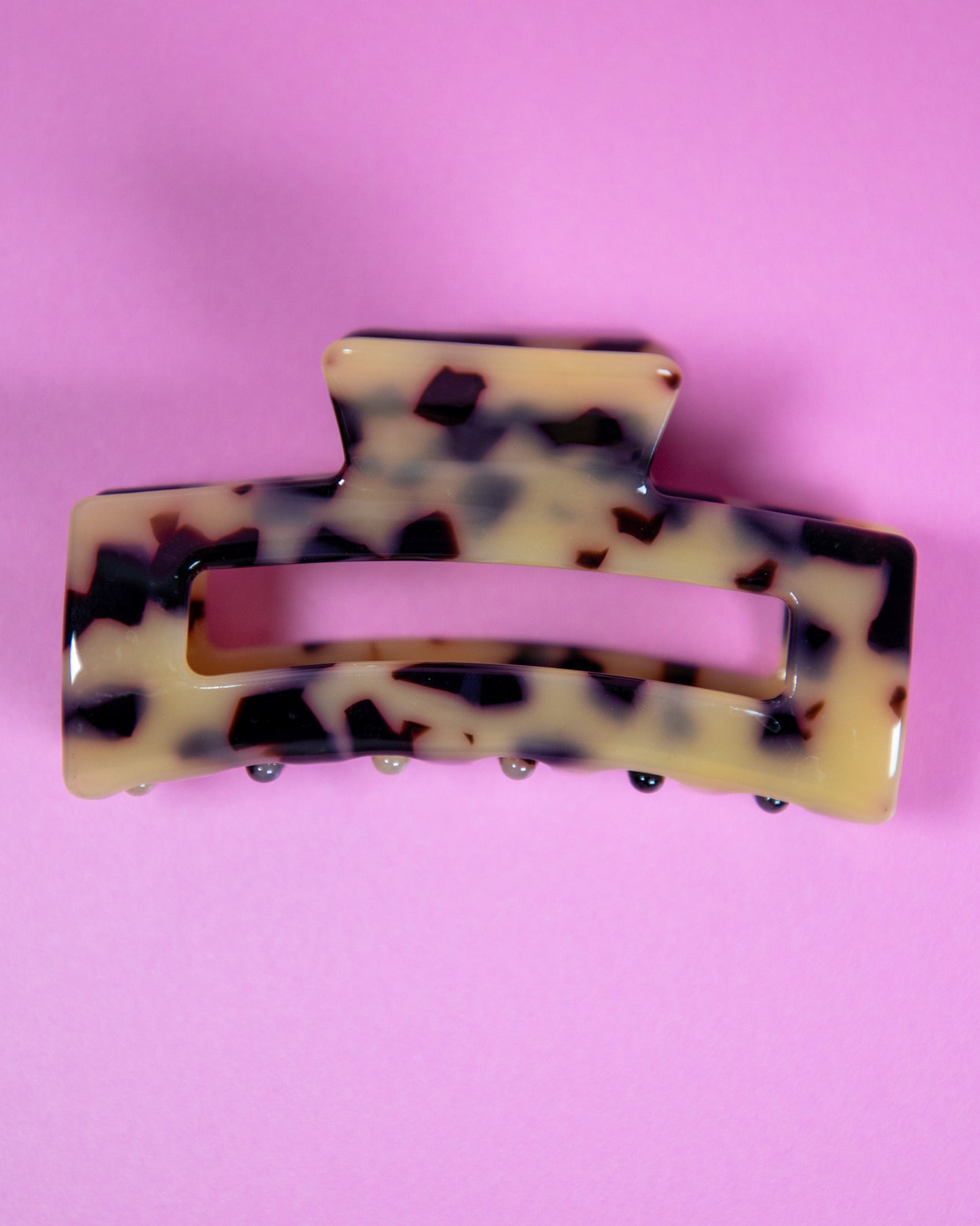 Cut Out Hair Clip Beige Tortoise Shell