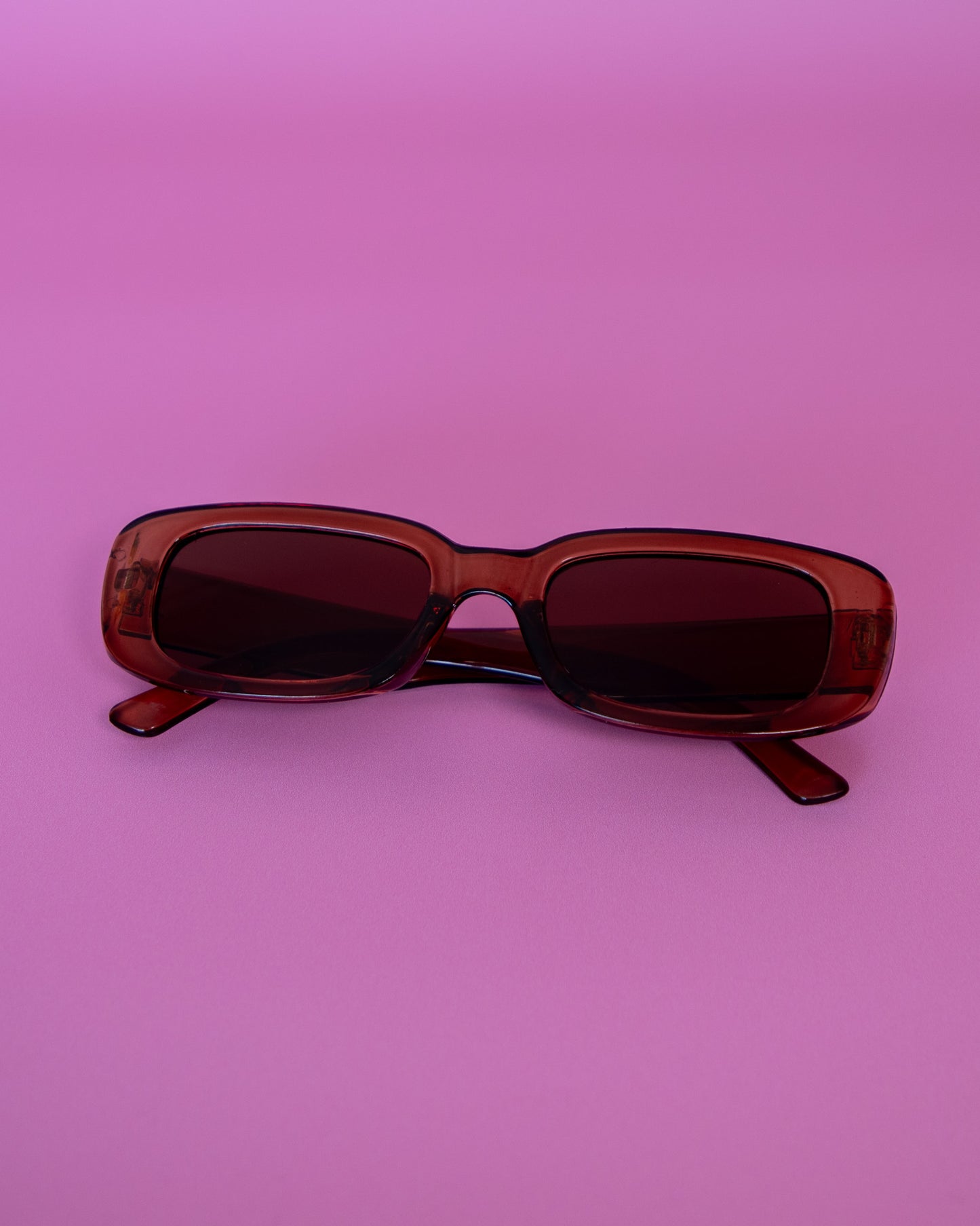 Retro Rectangle Sunglasses Brown