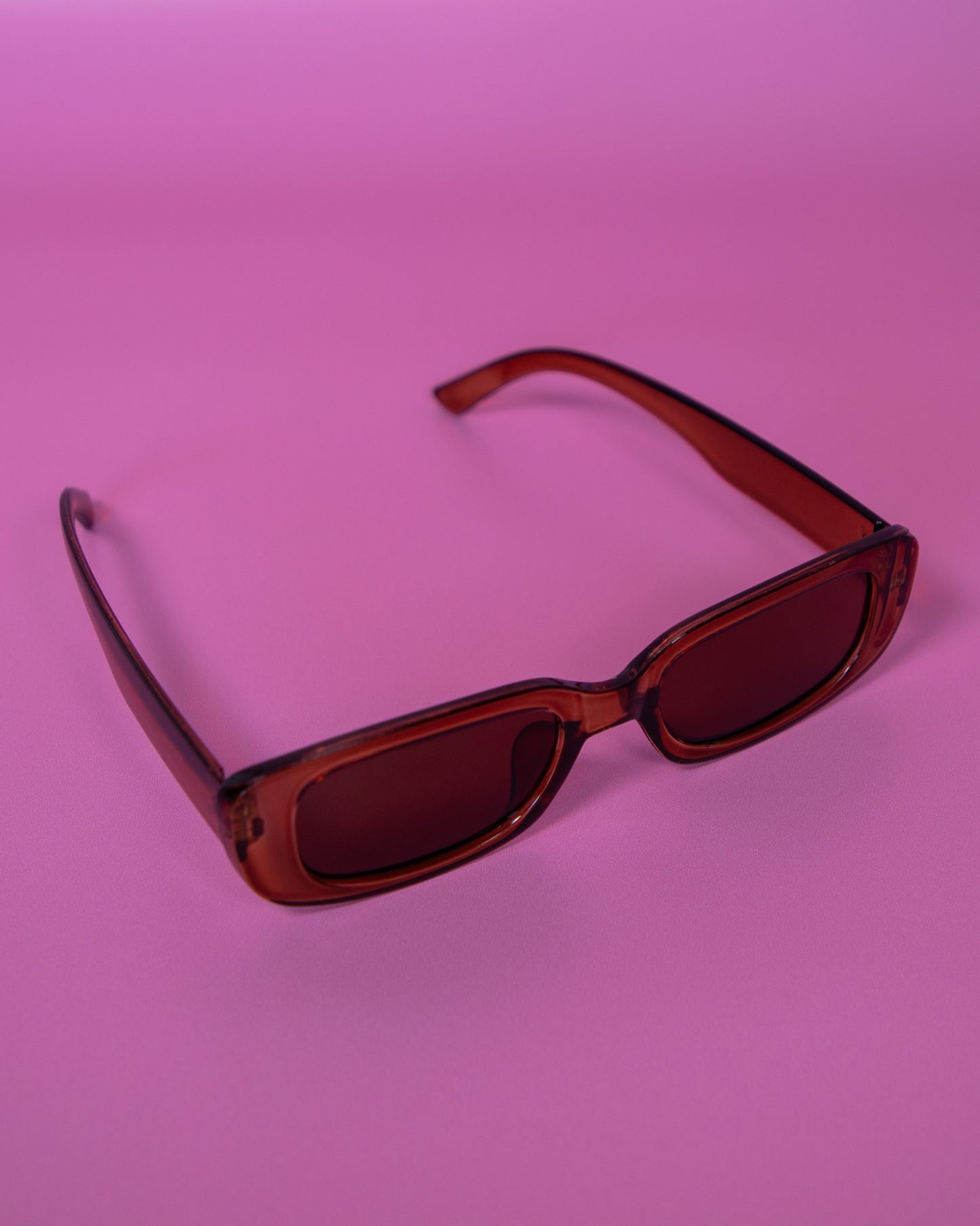 Retro Rectangle Sunglasses Brown