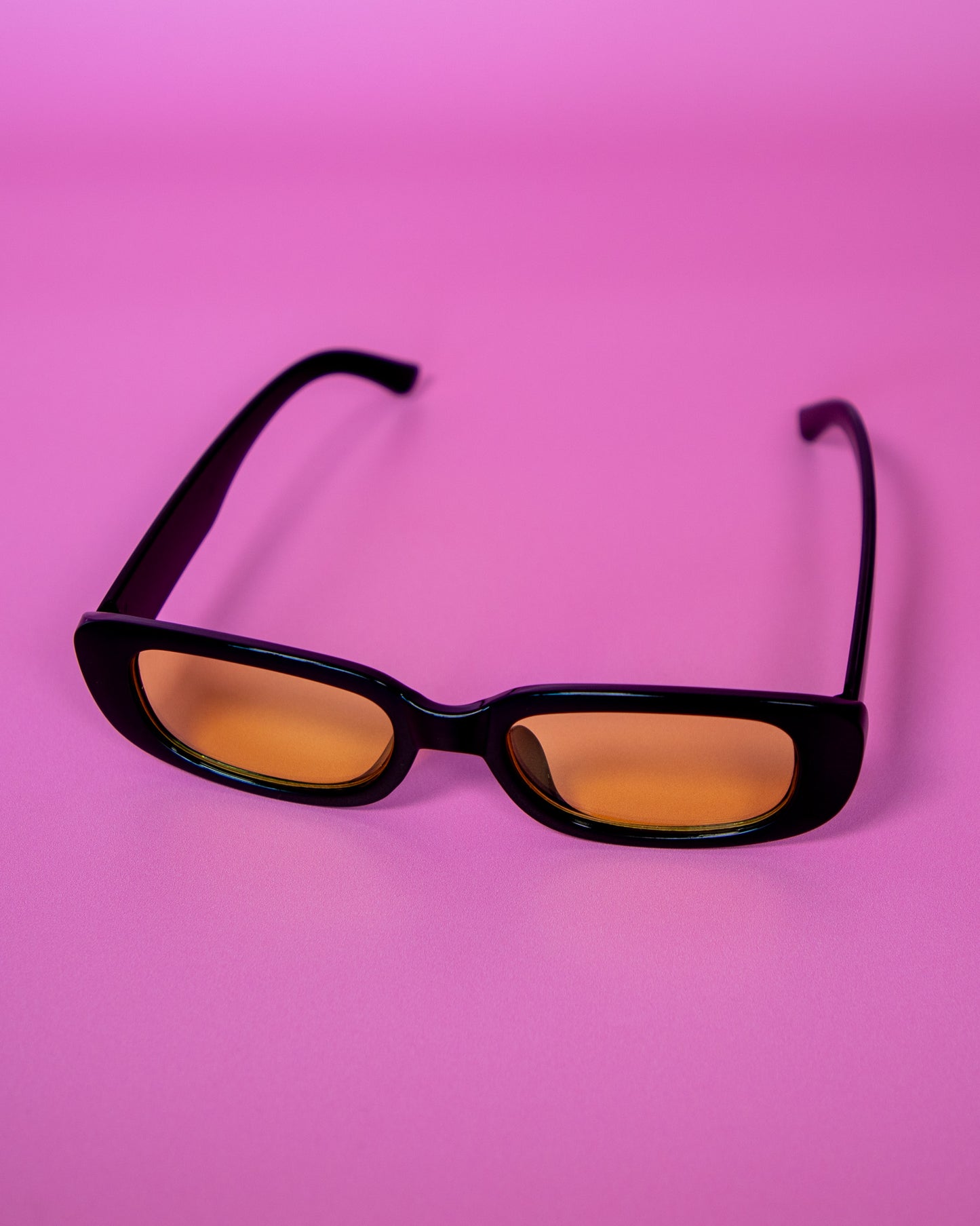 Retro Rectangle Sunglasses Black Yellow