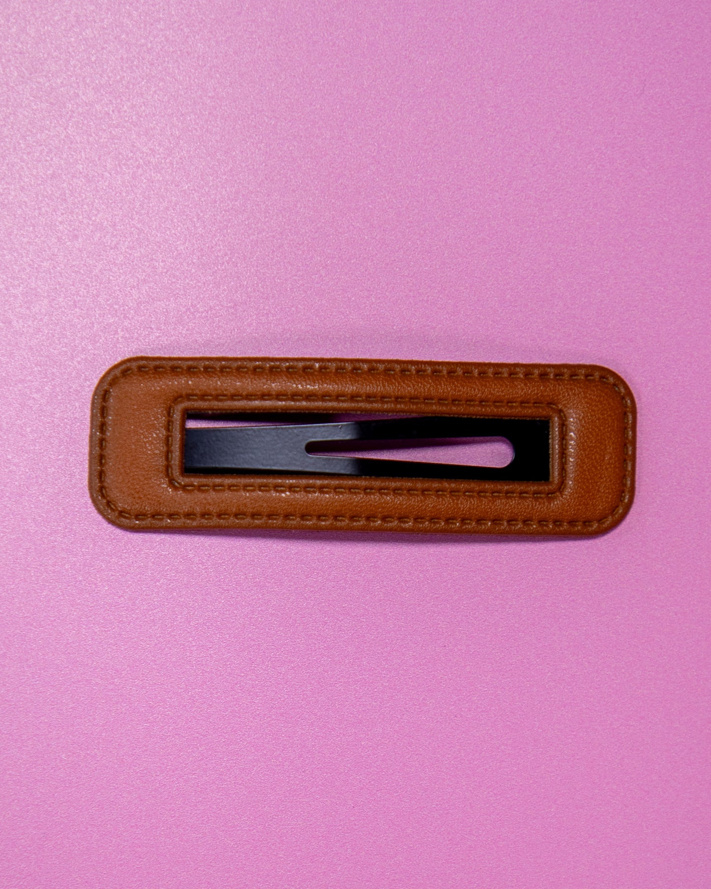 Vegan Leather Clip Brown