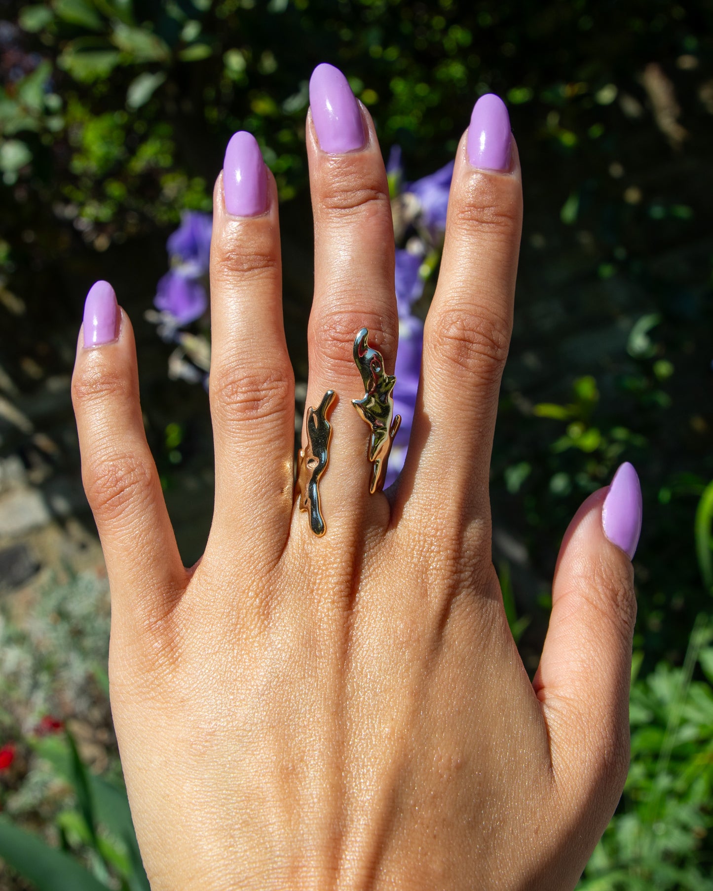 Flame Style Resizable Ring Gold
