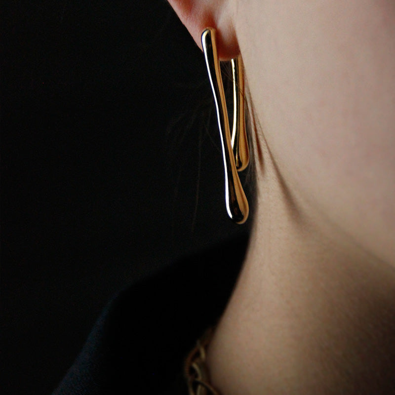 Drip Drop Earrings Silver