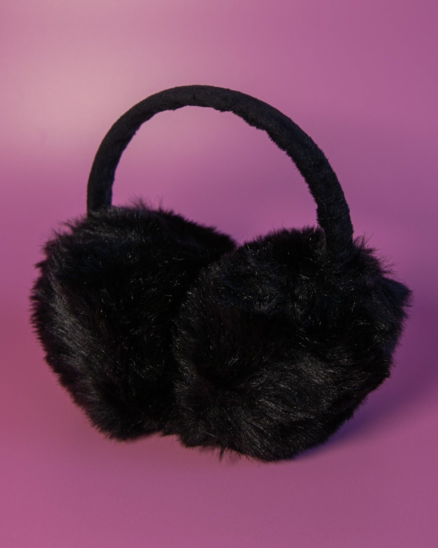 Faux Fur Earmuffs Black