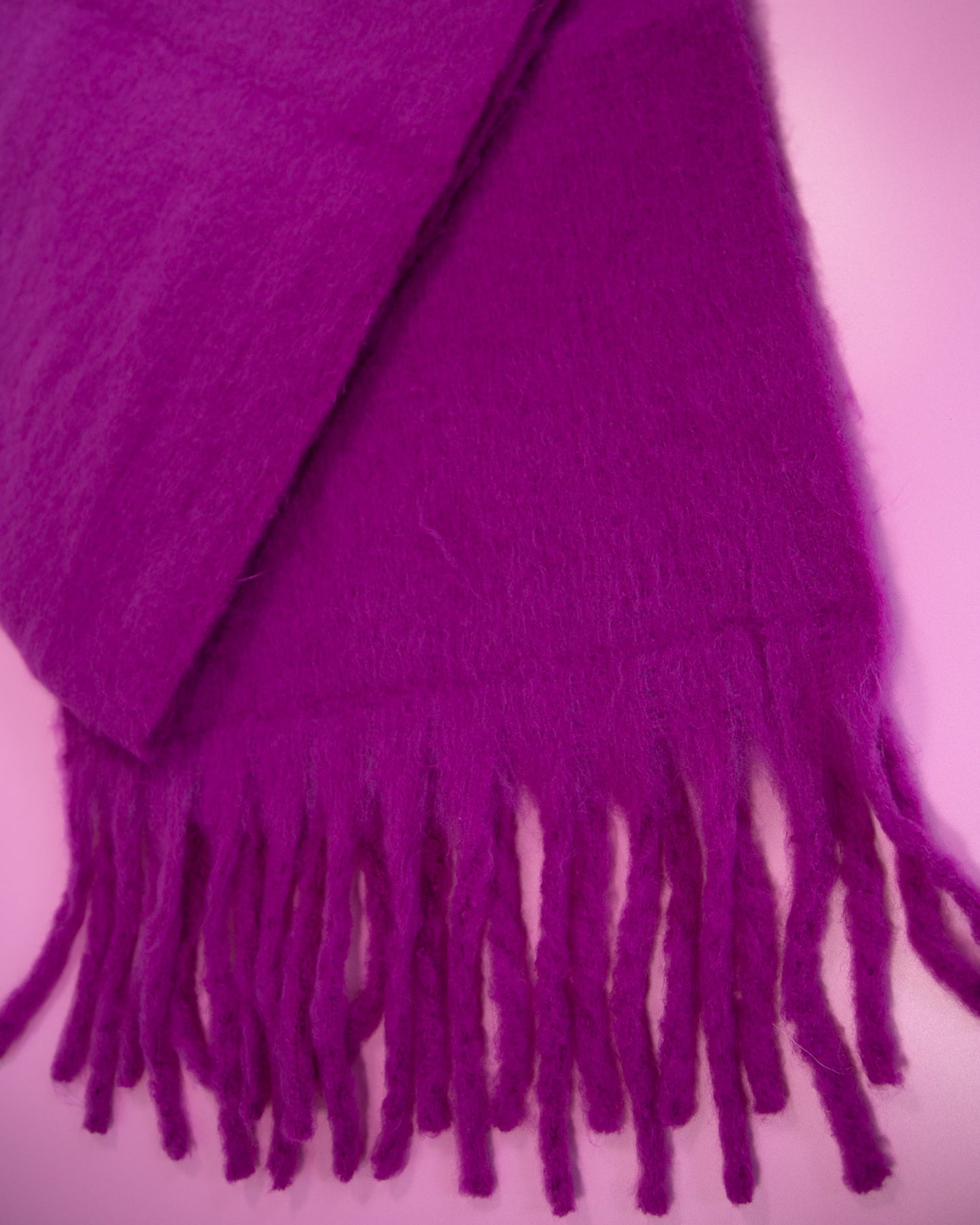 Fringe Blanket Scarf Pink Pitaya
