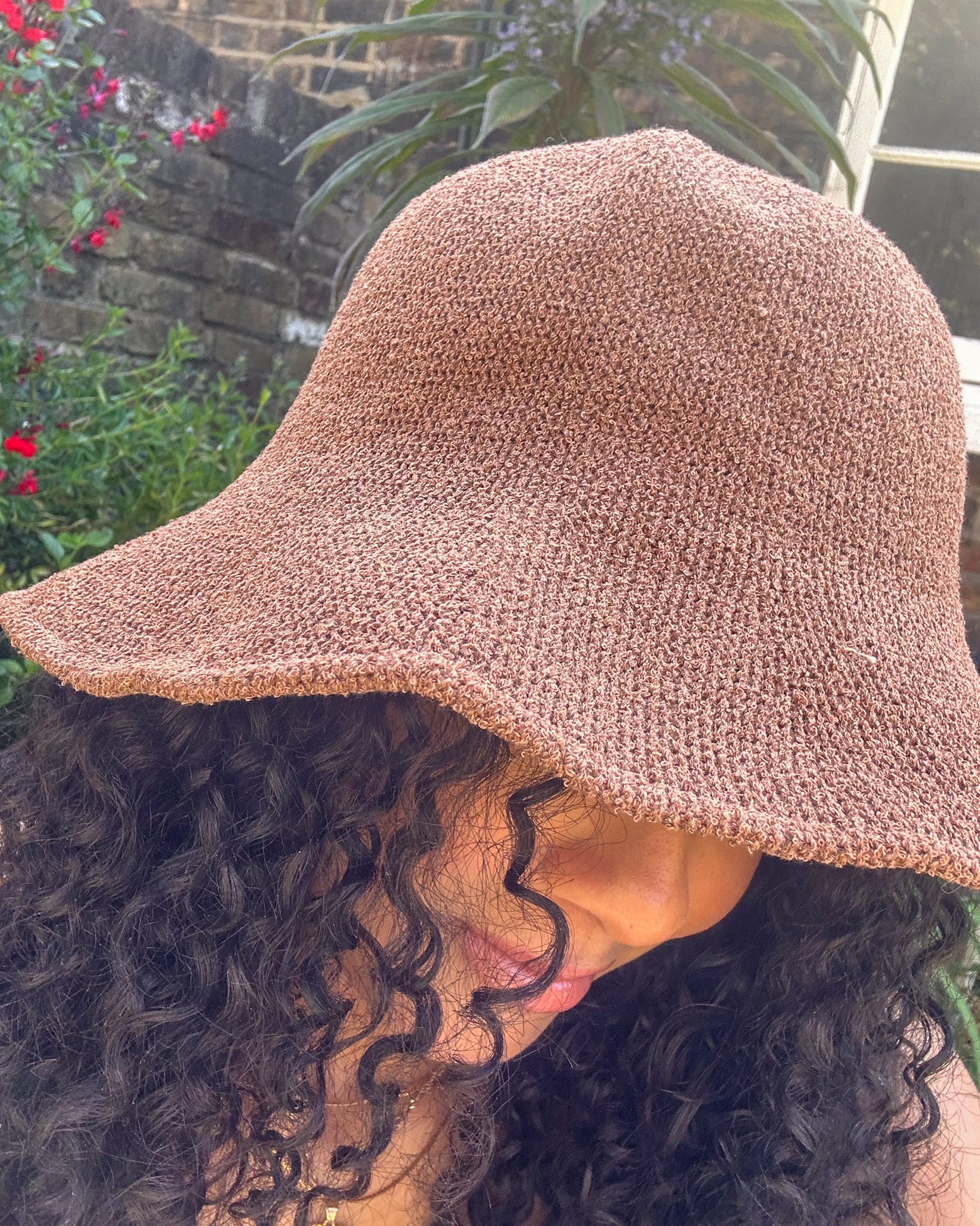 Soft Knitted Summer Hat Brown