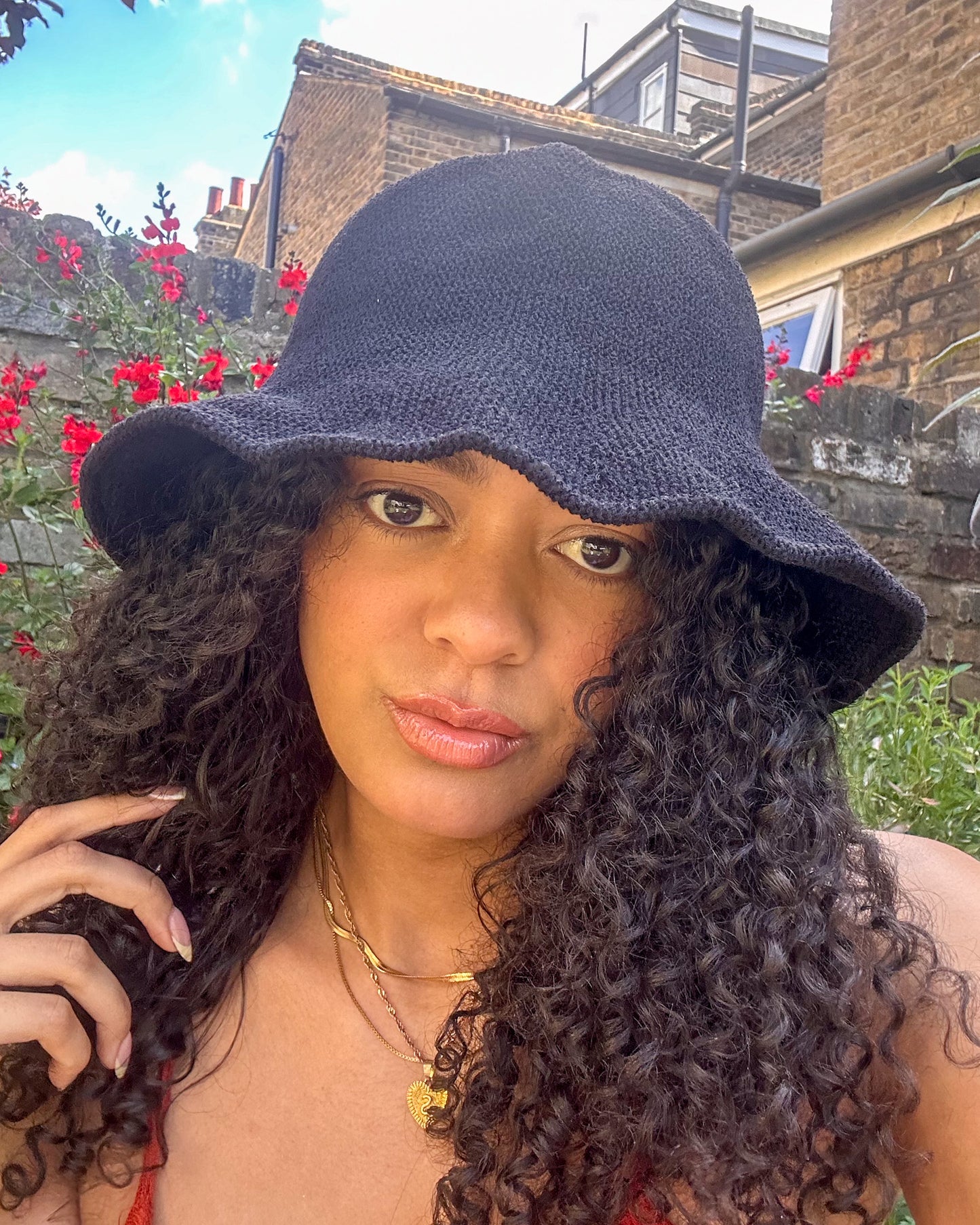 Soft Knitted Summer Hat Black