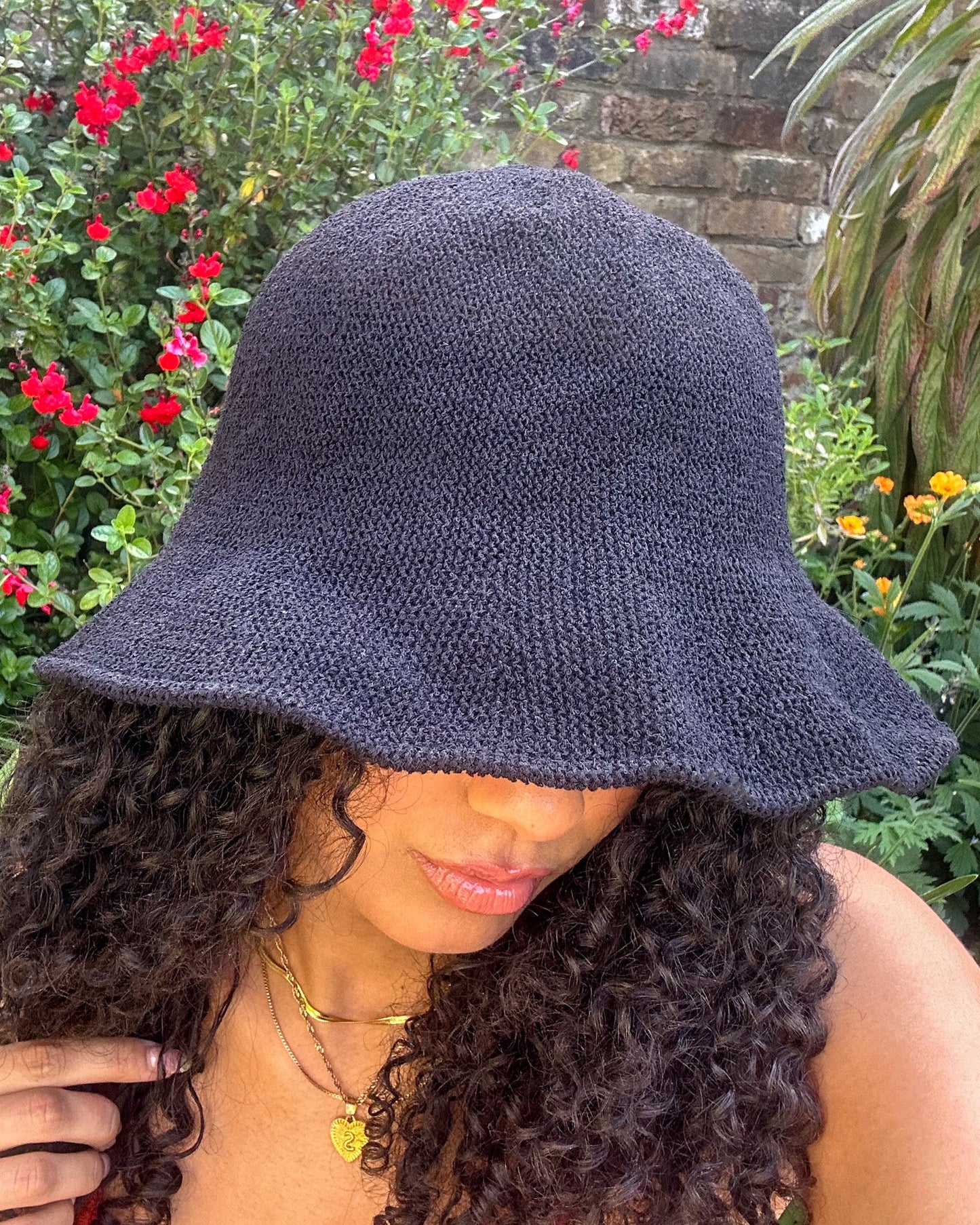 Soft Knitted Summer Hat Black