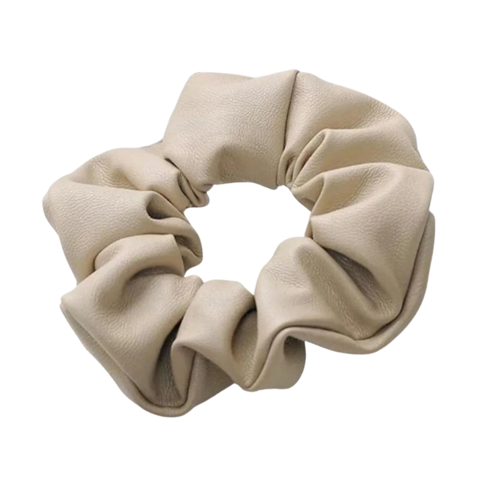 Vegan Leather Scrunchie Cream