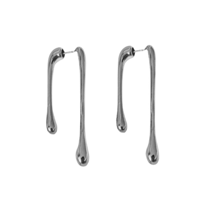 Drip Drop Earrings Silver
