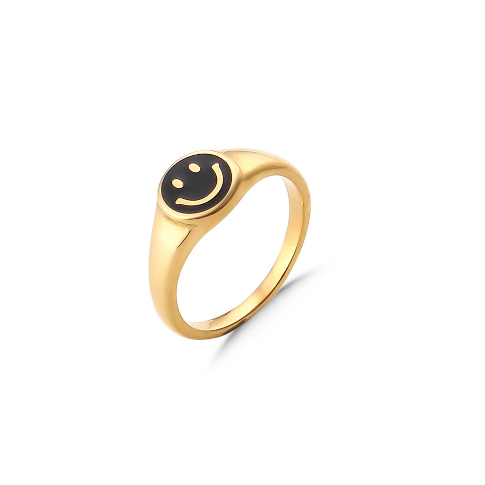 Smiley Face Ring 18k Gold