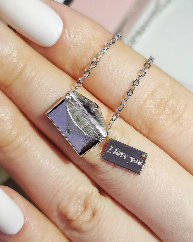 Love Letter Envelope Necklace Sterling Silver