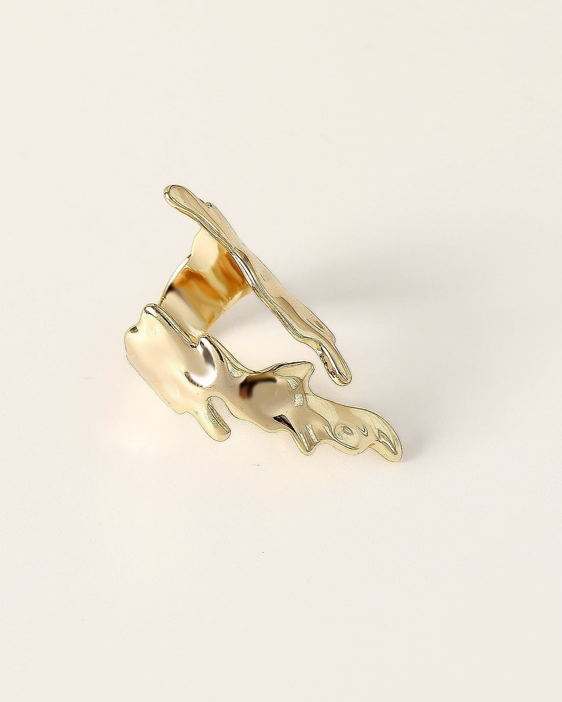 Flame Style Resizable Ring Gold