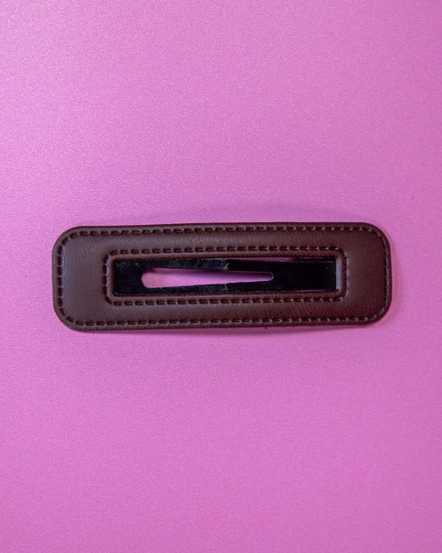 Vegan Leather Clip Chocolate