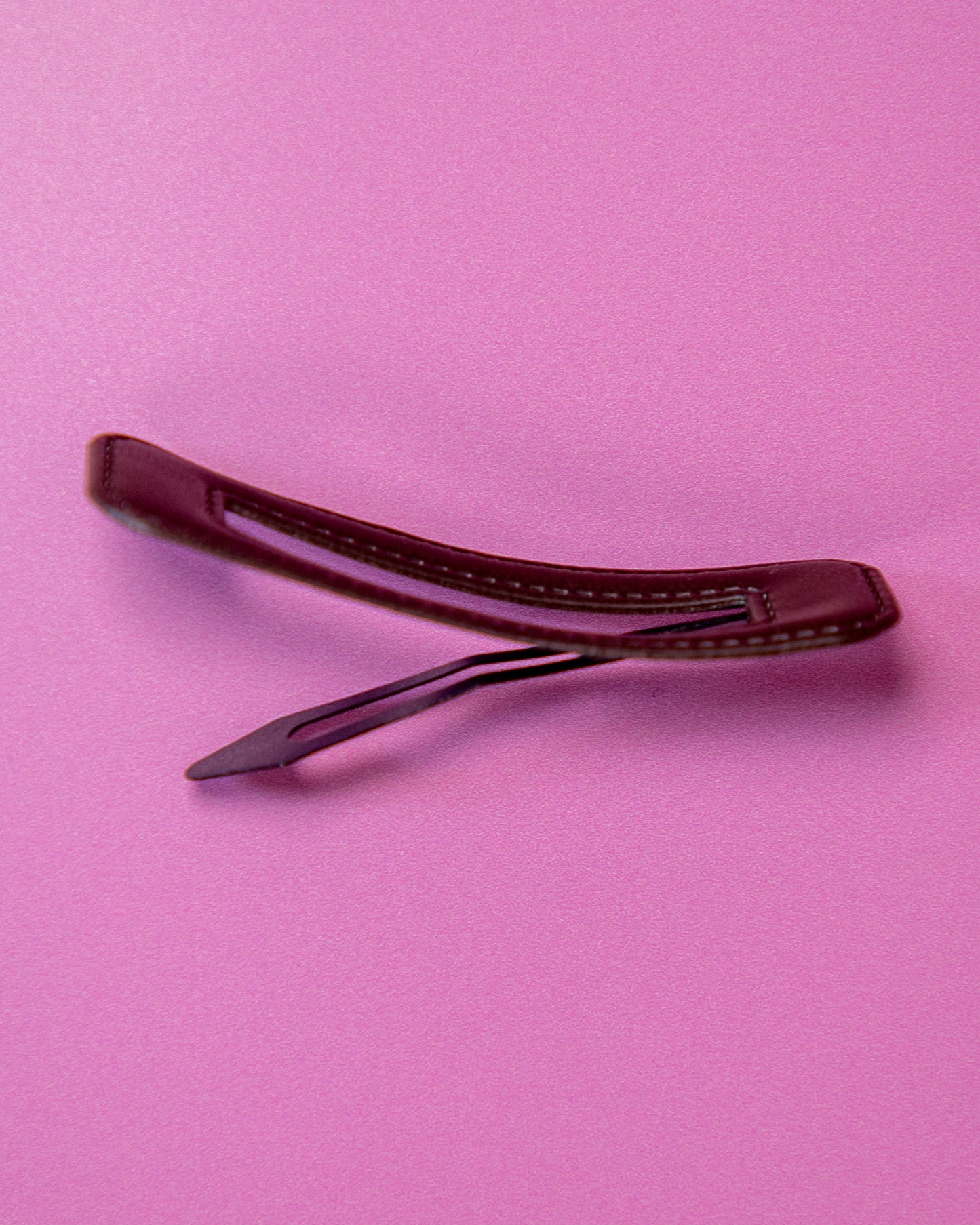 Vegan Leather Clip Chocolate