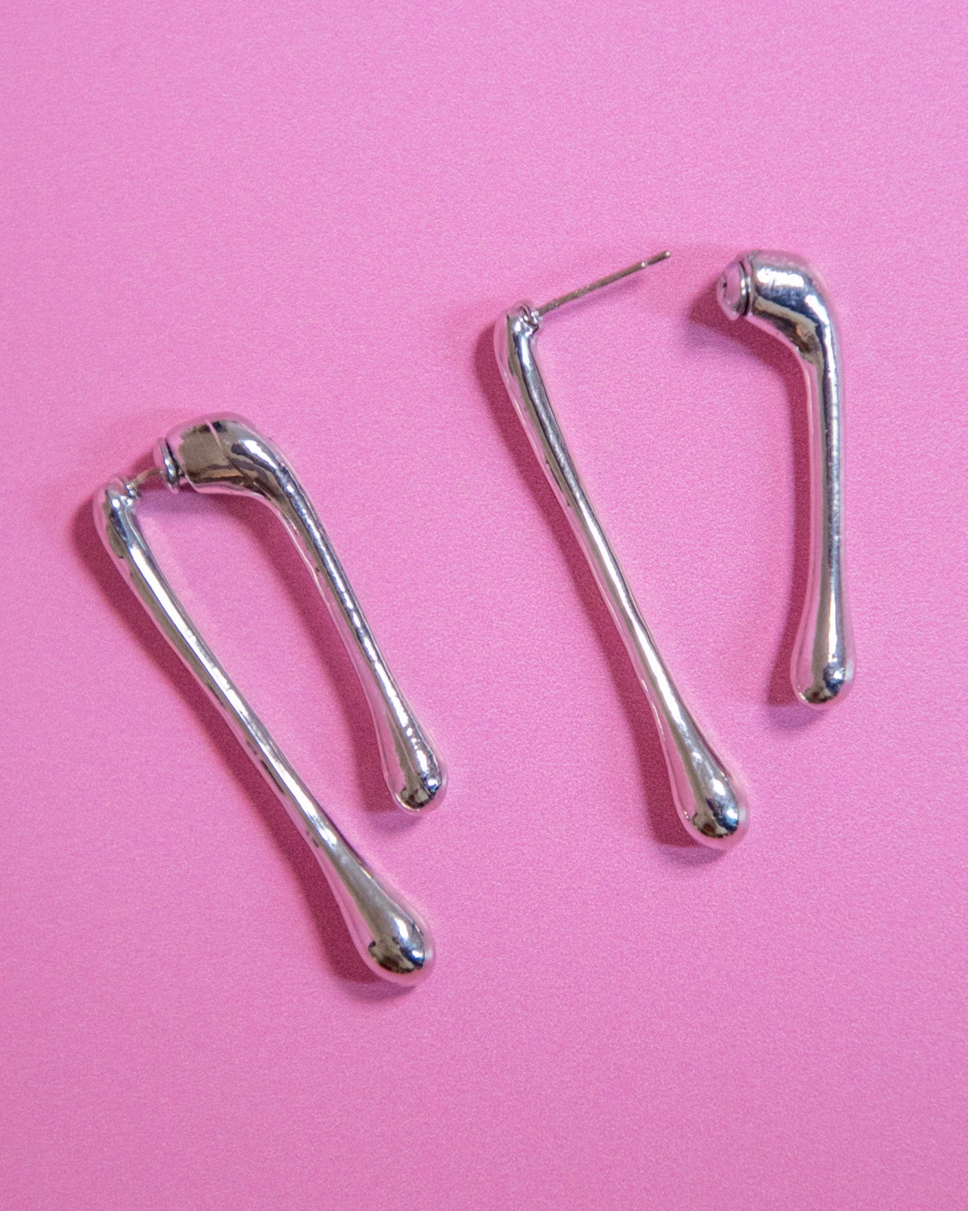 Drip Drop Earrings Silver