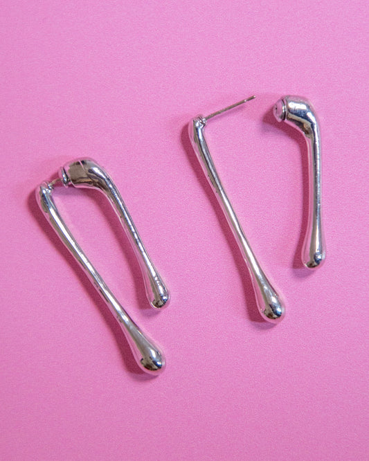 Drip Drop Earrings Silver