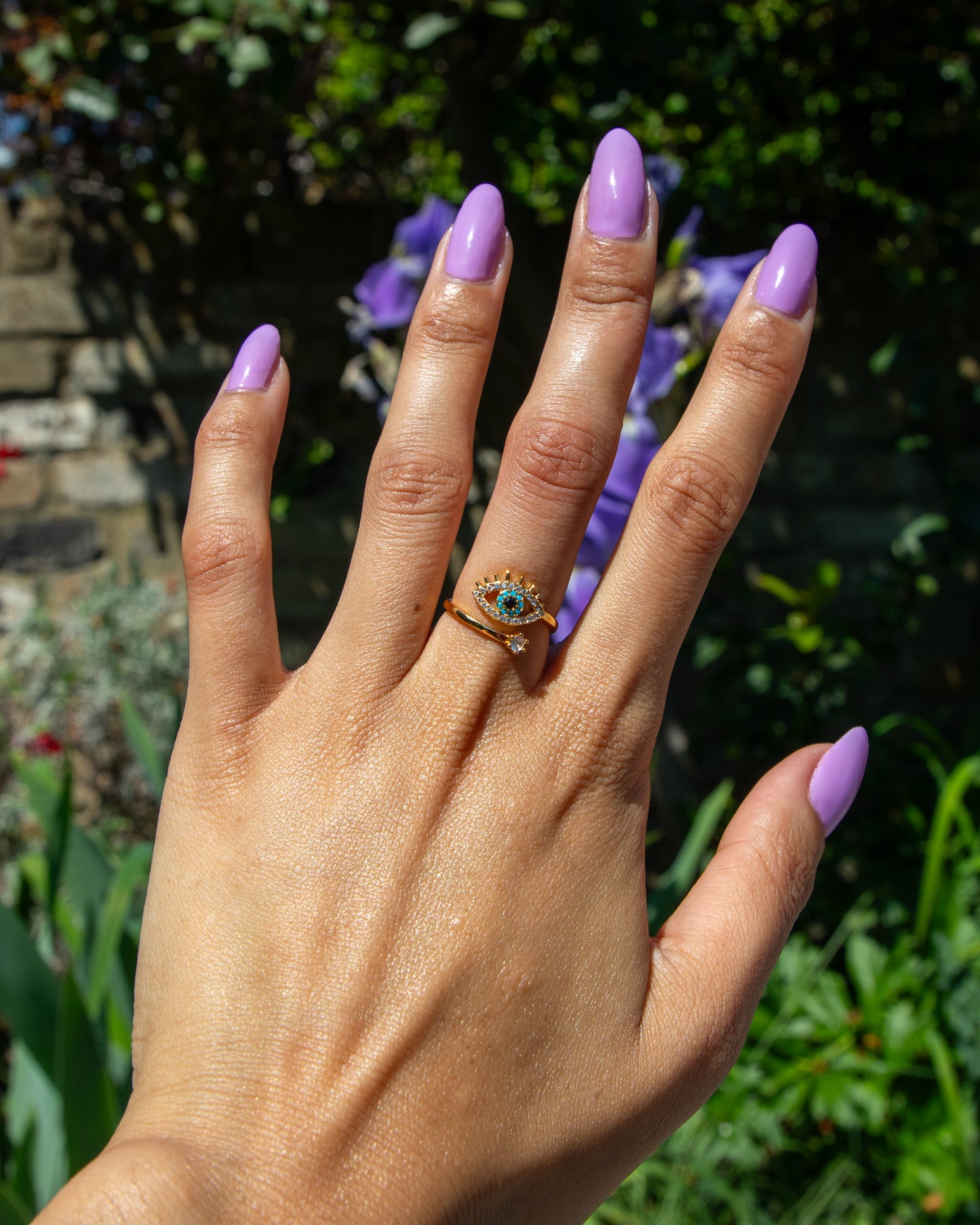 Evil Eye Resizable Ring Gold