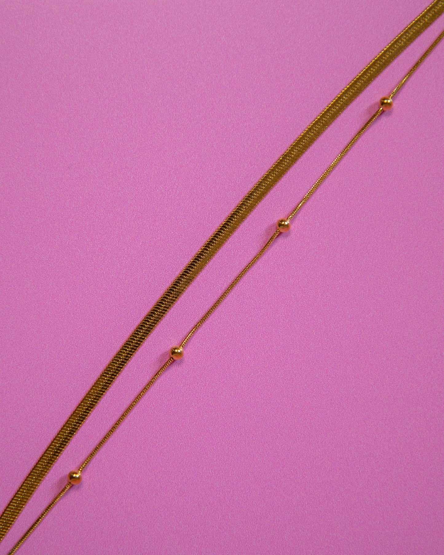 Beaded Double Layer Anklet Gold