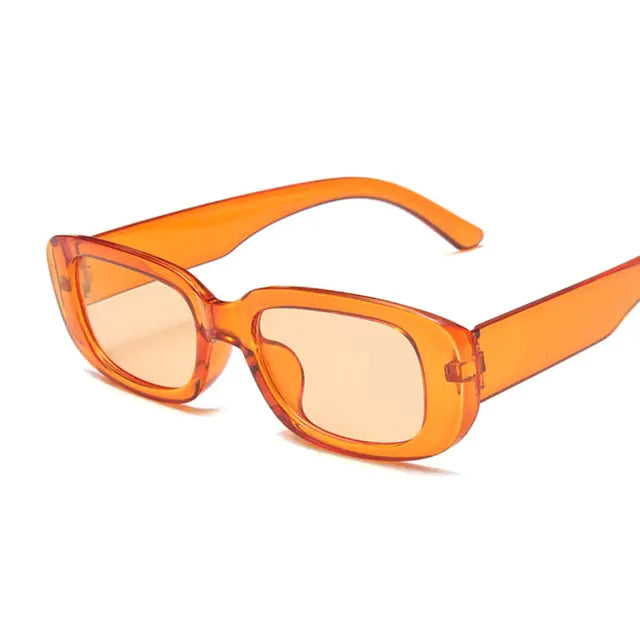 Retro Rectangle Sunglasses Orange