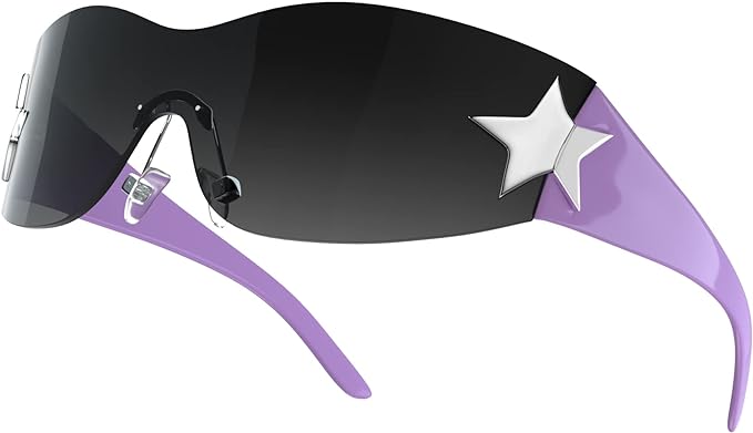 Y2K Star Frameless Sunglasses Purple