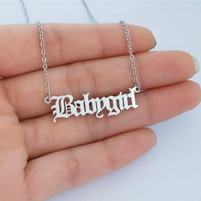 Babygirl Pendant Necklace Silver