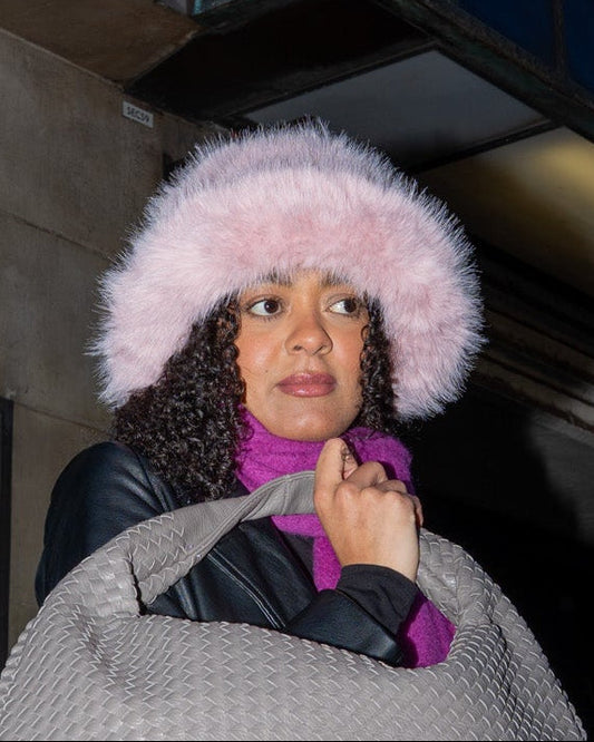 Faux Fur Fluffy Hat Pink