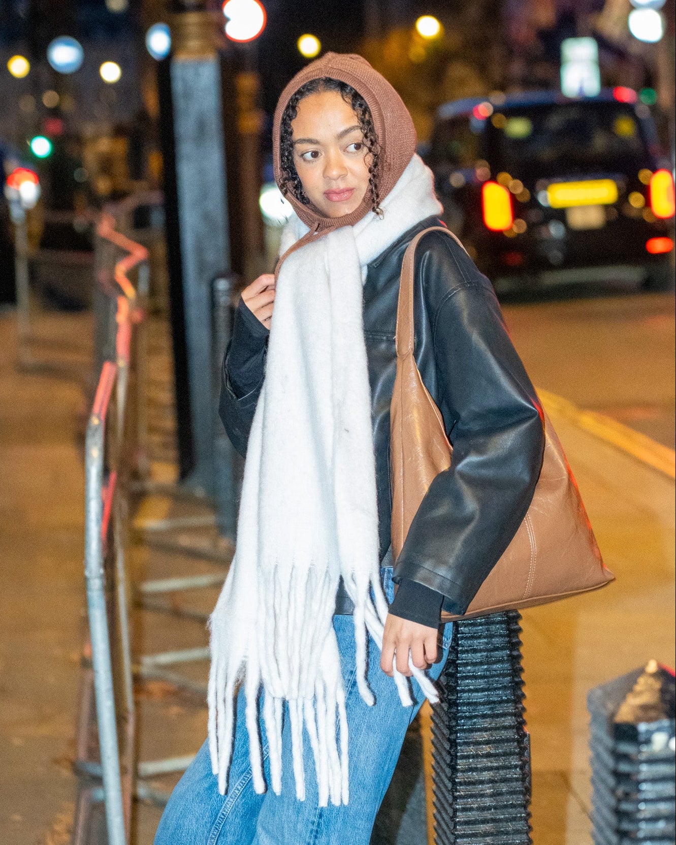 Fringe Blanket Scarf Cream