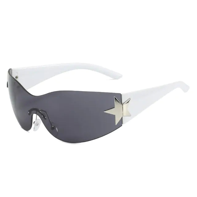 Y2K Star Frameless Sunglasses White
