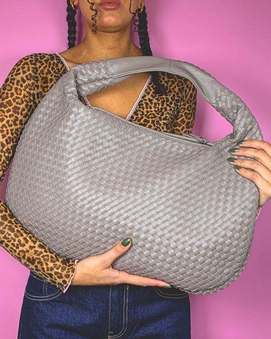 Woven Shoulder Bag Grey