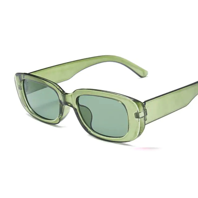 Retro Rectangle Sunglasses Green