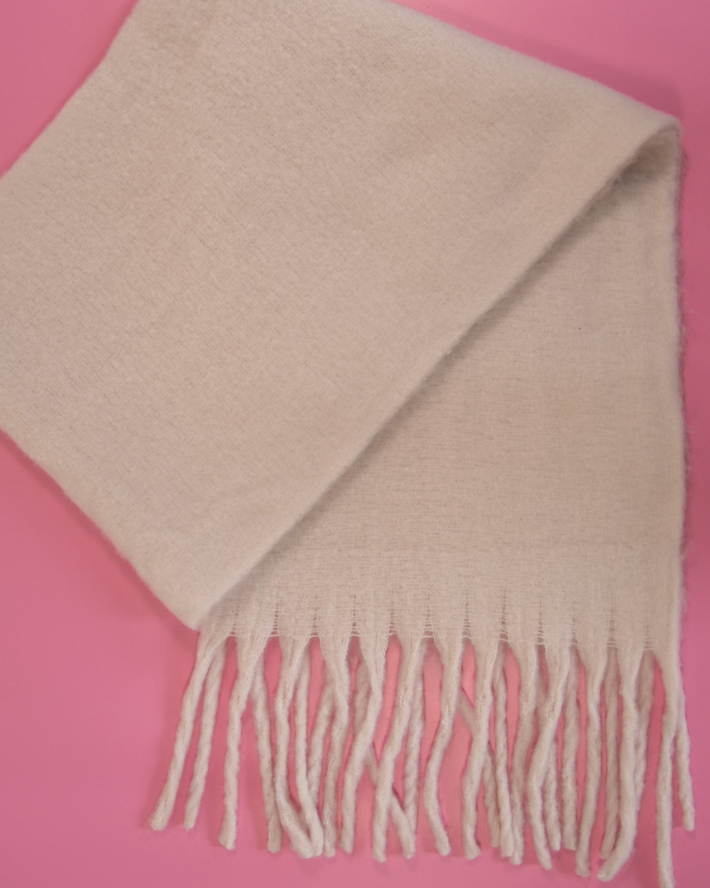 Fringe Blanket Scarf Cream