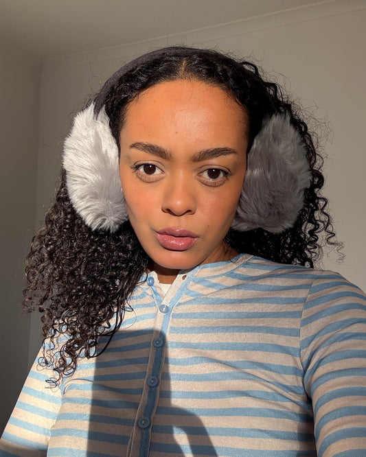 Faux Fur Earmuffs Grey