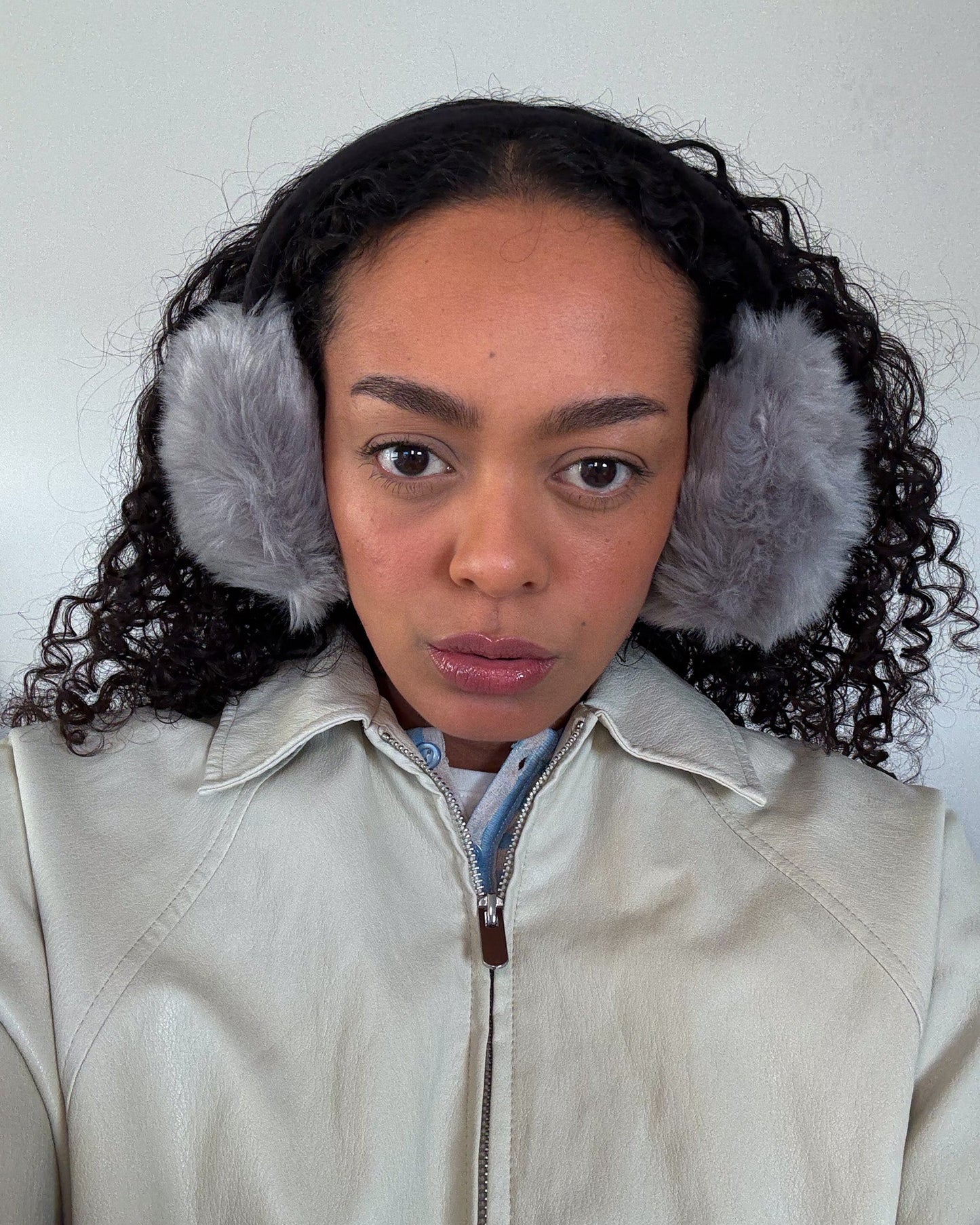 Faux Fur Earmuffs Grey