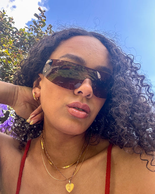Y2K Rimless Sunglasses Brown