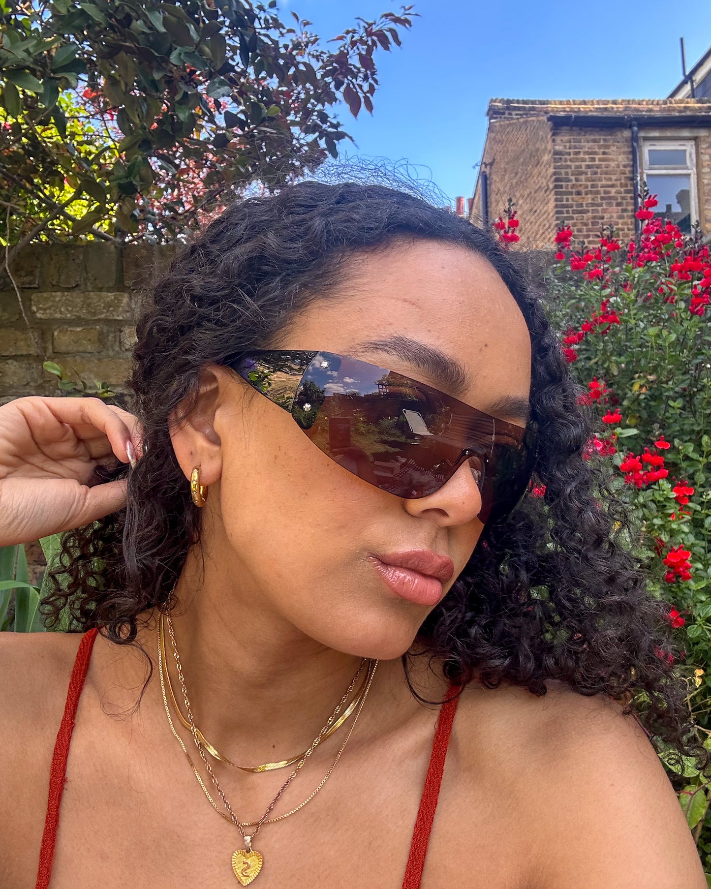 Y2K Rimless Sunglasses Brown