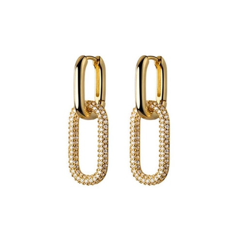 Double Link Removable Hoop Earrings 14k Gold