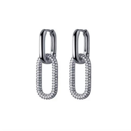 Double Link Removable Hoop Earrings Sterling Silver