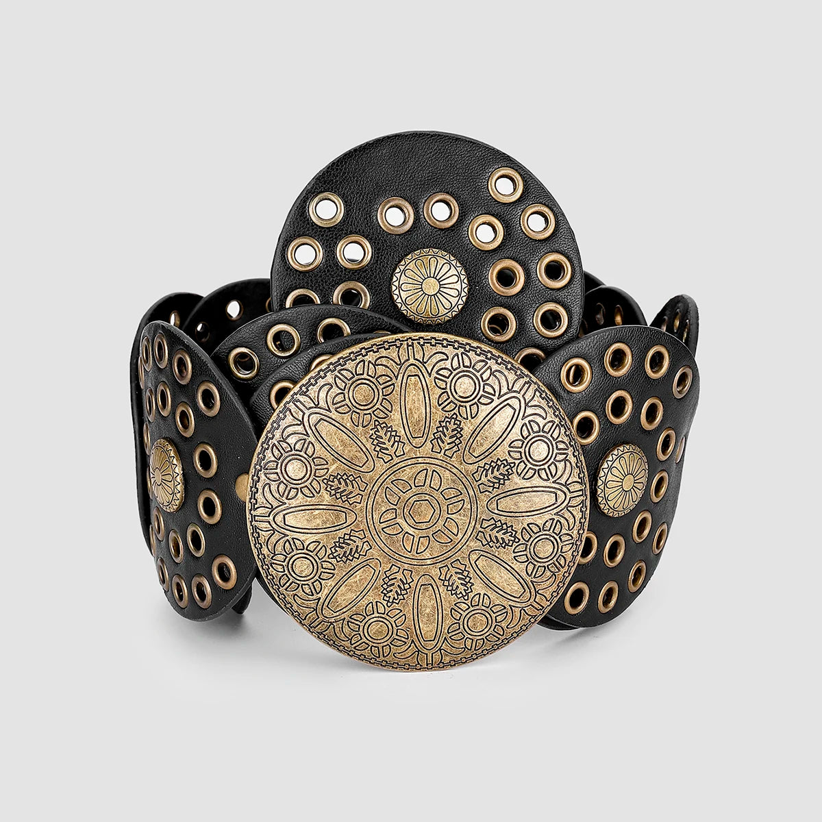 Oversized Round Disc Concho Belt