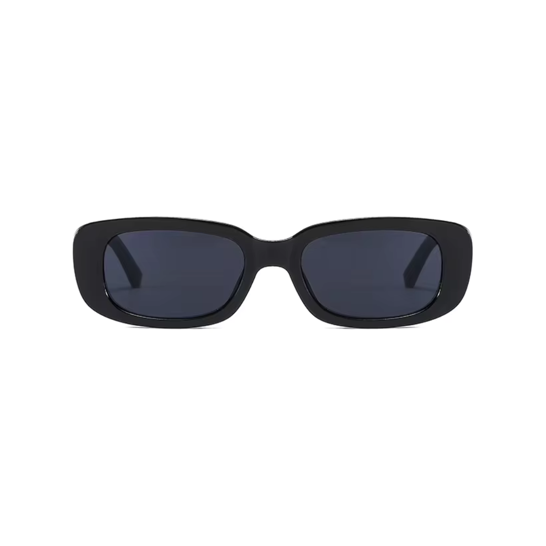 Retro Rectangle Sunglasses Black