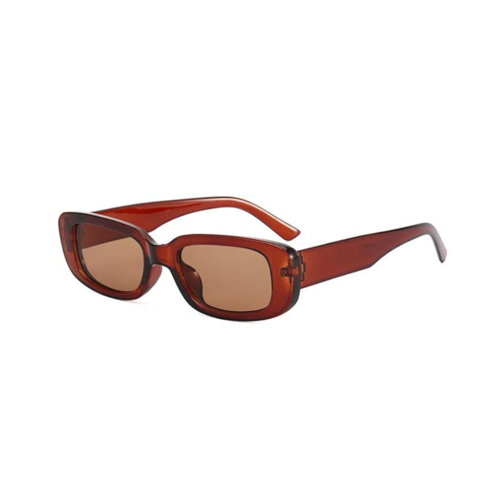 Retro Rectangle Sunglasses Brown