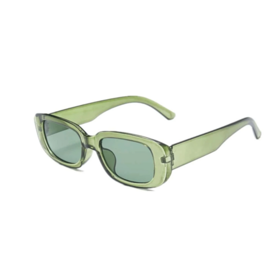 Retro Rectangle Sunglasses Green