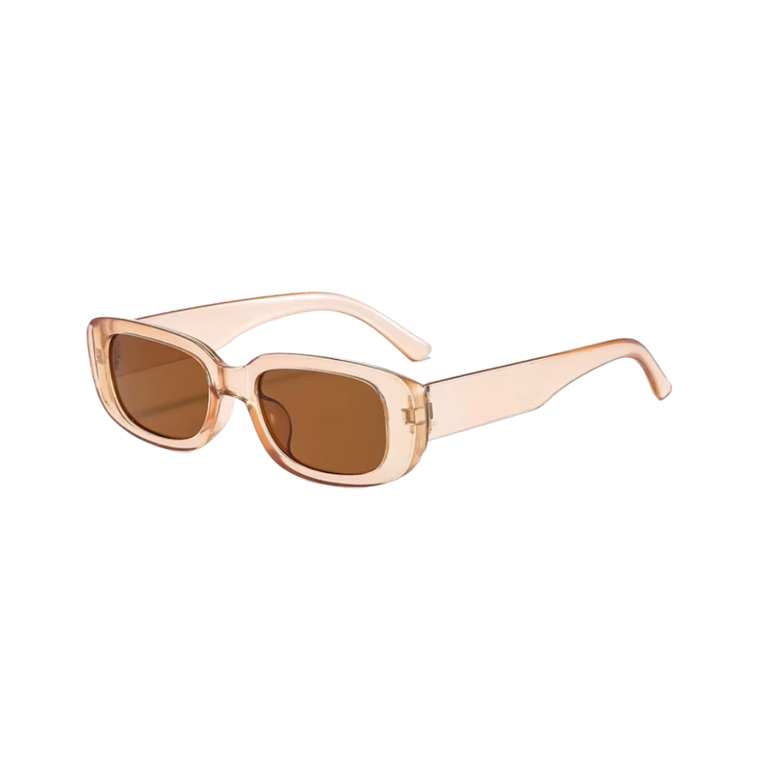 Retro Rectangle Sunglasses Tan