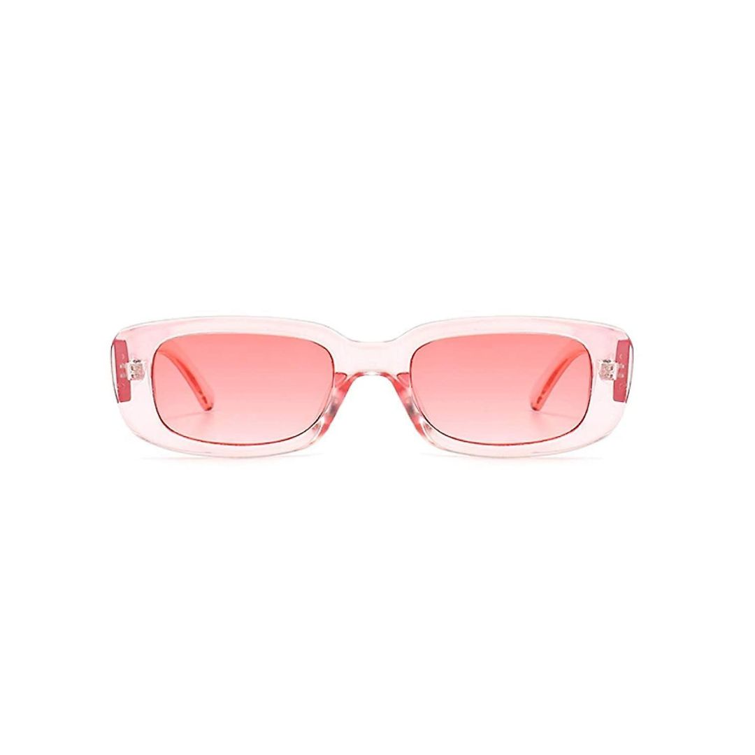 Retro Rectangle Sunglasses Pale Pink