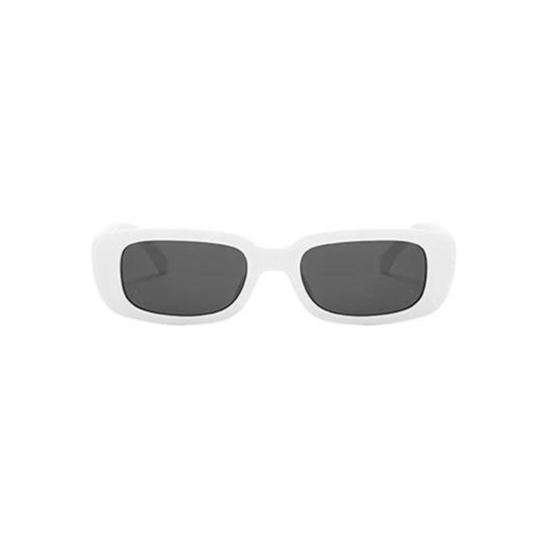 Retro Rectangle Sunglasses White