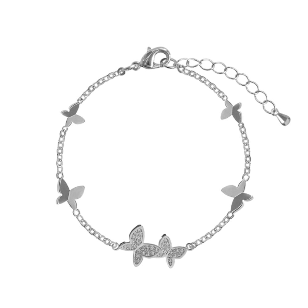 Butterfly Crystal Bracelet Silver